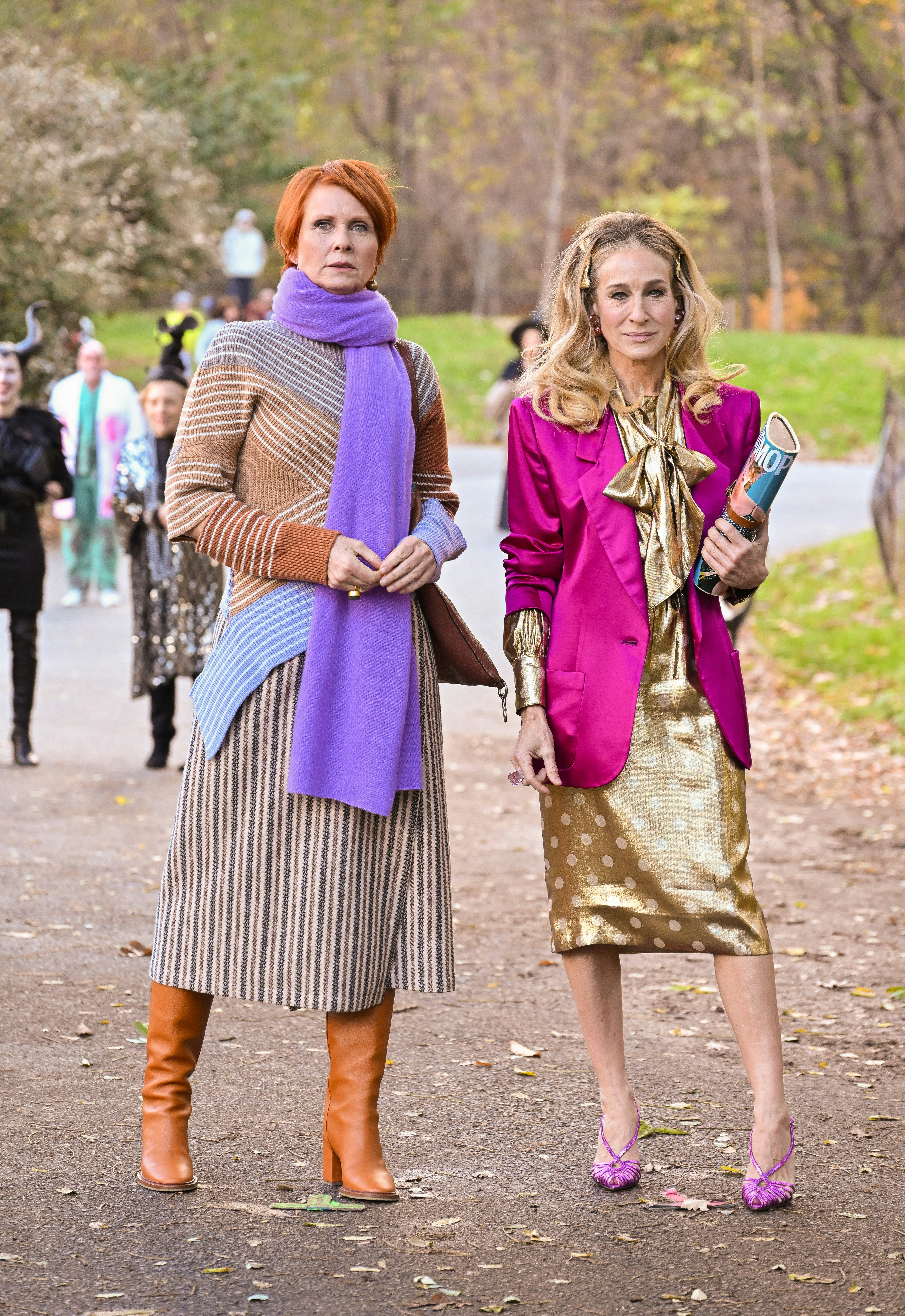 Cynthia Nixon and Sarah Jessica Parker as Miranda Hobbes and Carrie Bradshaw on &ldquo;And Just Like That&hellip;.