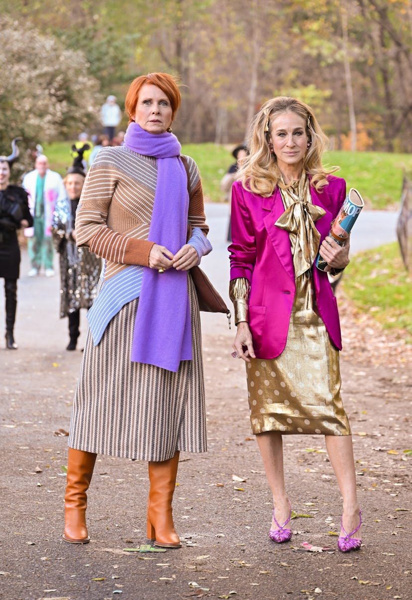 Cynthia Nixon and Sarah Jessica Parker as Miranda Hobbes and Carrie Bradshaw on "And Just Like That....