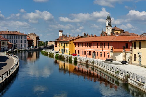 Italy, Lombardy, Naviglio Grande, canal, Gaggiano.