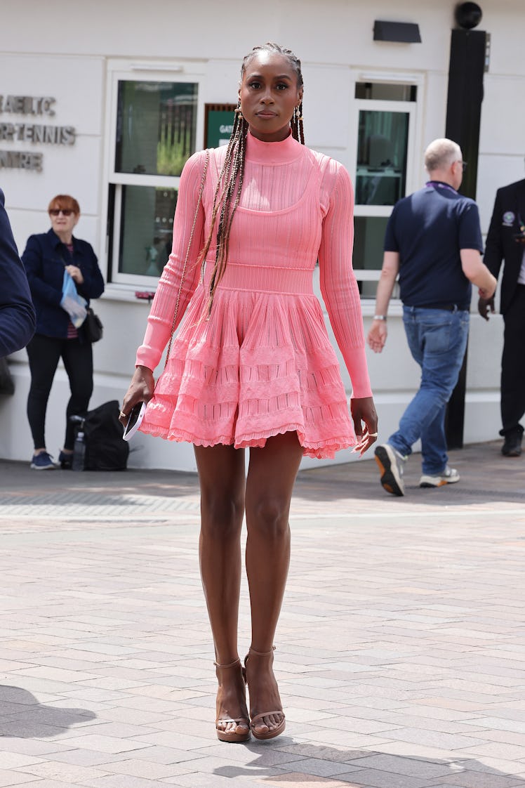 Issa Rae attends day thirteen of the Wimbledon Tennis Championships at All England Lawn Tennis and C...