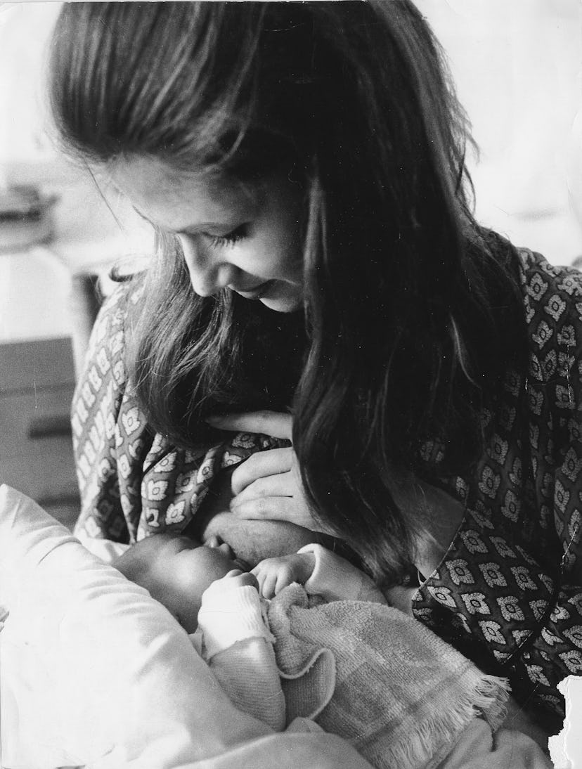 Baby with her baby in 1978 in Germany