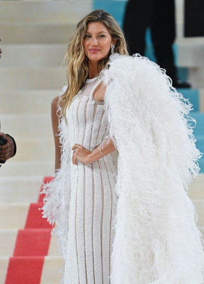 Gisele Bundchen attends The 2023 Met Gala Celebrating "Karl Lagerfeld: A Line Of Beauty" at The Metr...
