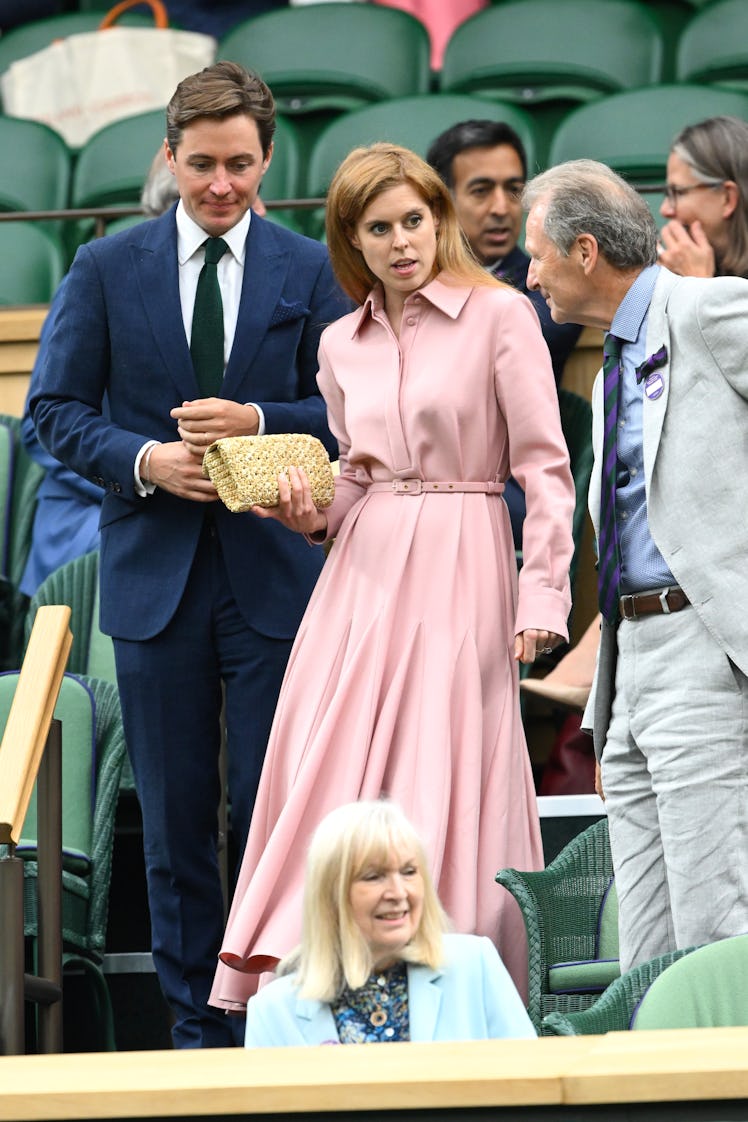 Edoardo Mozzi and Princess Beatrice return to their seats 