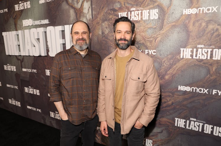 LOS ANGELES, CALIFORNIA - APRIL 28: Craig Mazin and Neil Druckmann attend the Los Angeles FYC Event ...