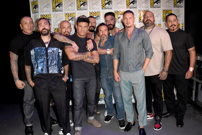 SAN DIEGO, CALIFORNIA - JULY 24: (L-R) Frankie Loyal, Gino Vento, Joseph Raymond Lucero, Elgin James…