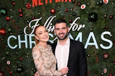 NEW YORK, NEW YORK - NOVEMBER 09: Lindsay Lohan and Bader Shammas attend Netflix’s Falling For Chris...