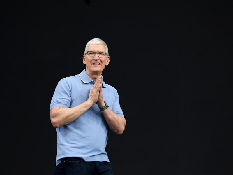 CUPERTINO, CALIFORNIA - JUNE 05: Apple CEO Tim Cook speaks before the start of the Apple Worldwide D...