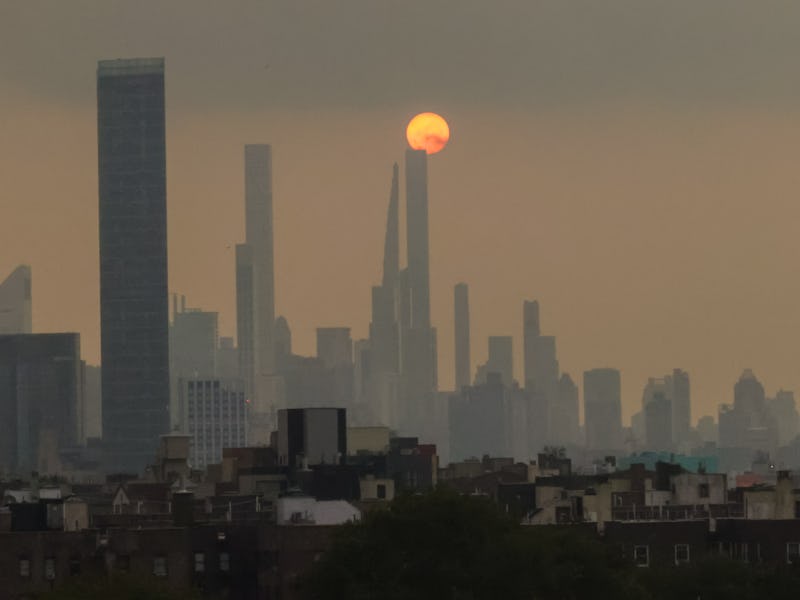 NEW YORK, US - JULY 19: A general view of a hazy city as the air quality is at unhealthy levels due ...