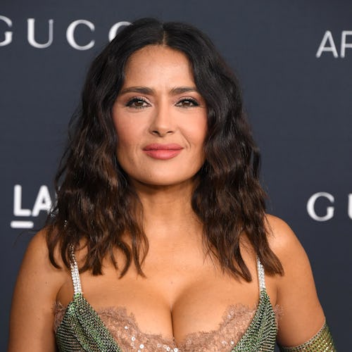 Salma Hayek voluminous waves at LACMA gala 