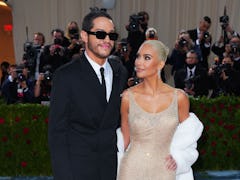 NEW YORK, NEW YORK - MAY 02: Pete Davidson and Kim Kardashian attend The 2022 Met Gala Celebrating "...