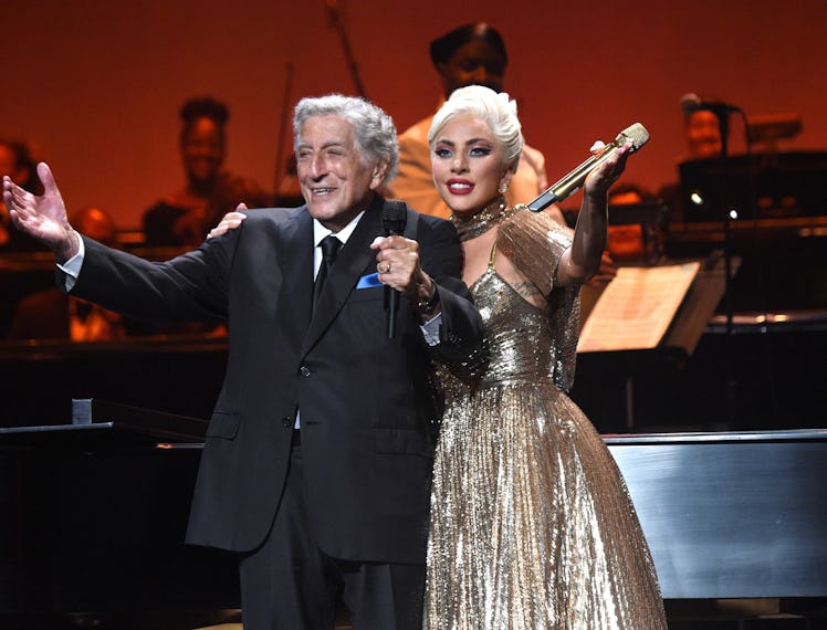 NEW YORK, NEW YORK - AUGUST 05: (Exclusive Coverage) Tony Bennett and Lady Gaga perform live at Radi...