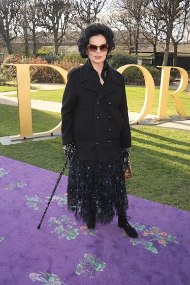 Bianca Jagger attends the Dior Haute Couture Spring/Summer 2020 show as part of Paris Fashion Week.