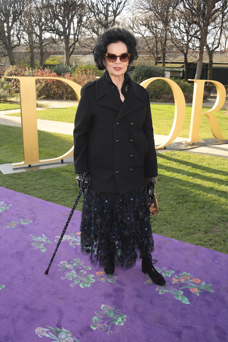 Bianca Jagger attends the Dior Haute Couture Spring/Summer 2020 show as part of Paris Fashion Week.