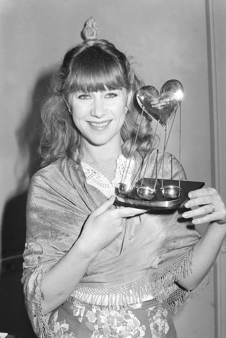 Actress Helen Mirren with her Variety Club Award. 