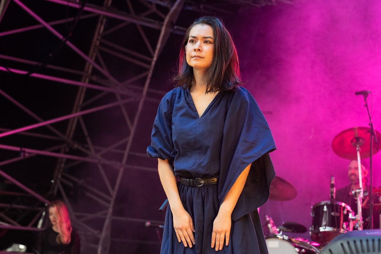 MARGATE, ENGLAND - JUNE 24: Mitski performs during Leisure Festival at Dreamland on June 24, 2022 in...