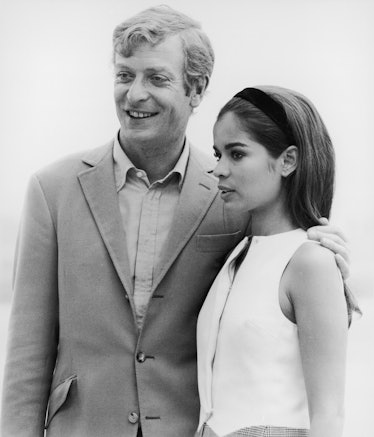English actor Michael Caine with model Bianca Jagger on the set of Paramount Pictures' 'The Italian ...