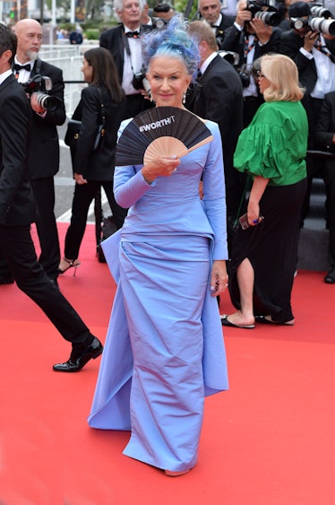 Helen Mirren, actress, arrives for the opening film "Jeanne du Barry" of the 76th Cannes Film Festiv...
