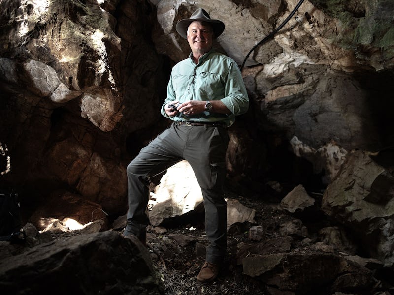 Professor Lee Berger poses for a portrait inside the Rising Star Cave System at the Cradle of Humank...