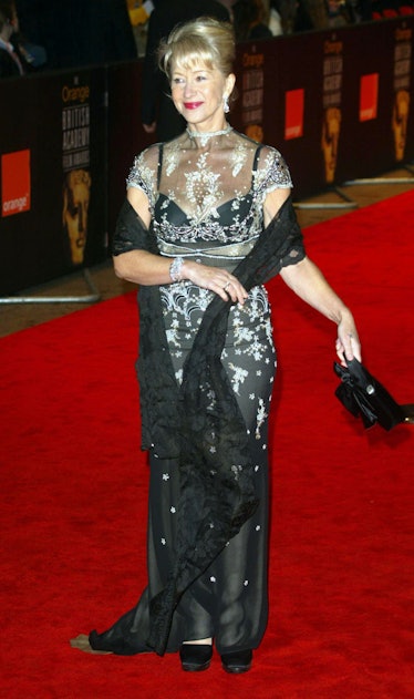 Helen Mirren during BAFTA Film Awards 2005 - Outside Arrivals at Leicester Square in London, Great B...