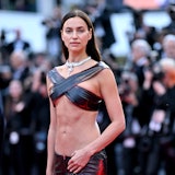 CANNES, FRANCE - MAY 21: Irina Shayk attends the "Firebrand (Le Jeu De La Reine)" red carpet during ...