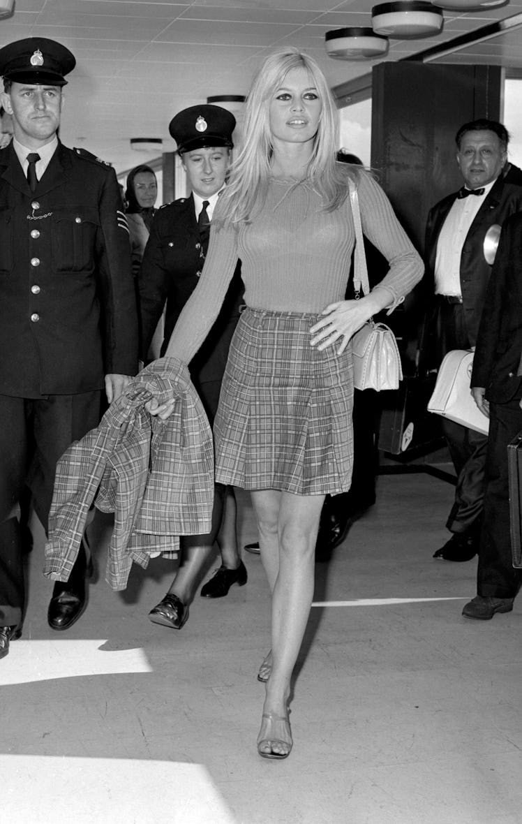 Brigitte Bardot arrives at London Airport to film the Anglo-French 'Two Weeks in September