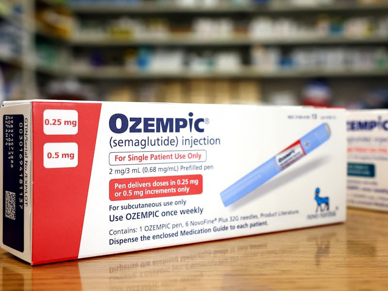 LOS ANGELES, CALIFORNIA - APRIL 17: In this photo illustration, boxes of the diabetes drug Ozempic r...