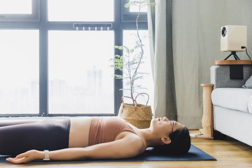 Savasana or corpse pose.