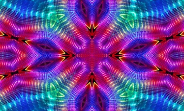 Kaleidoscopic image of LED colored light