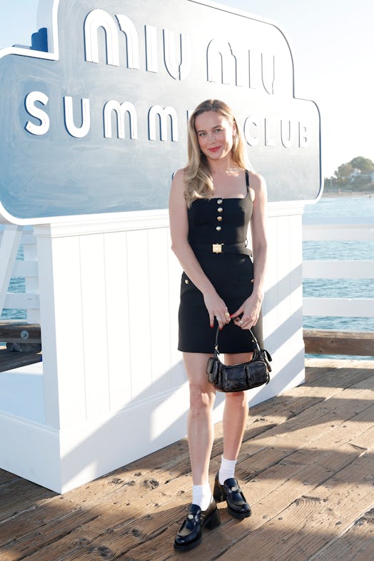 Brie Larson attends Miu Miu Summer Club Malibu at the Malibu Pier on July 26, 2023 in Malibu, Califo...