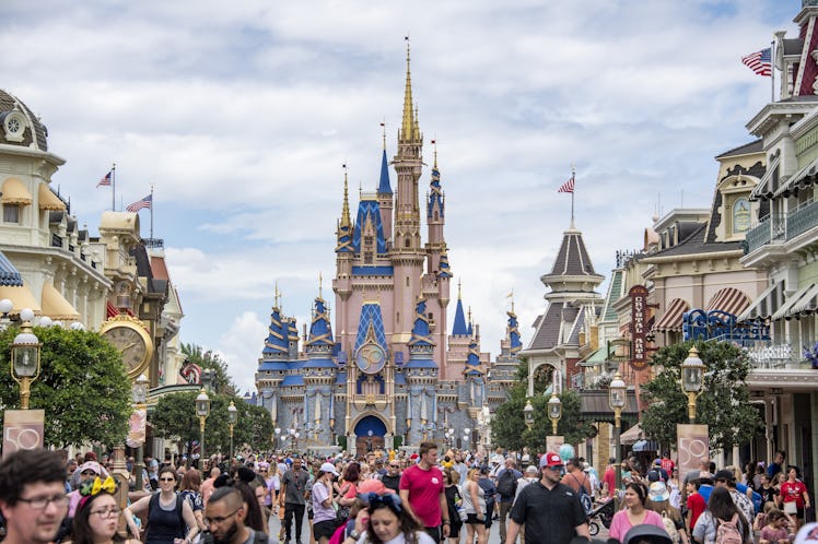 Crowds pack and fill Main Street USA at the Magic Kingdom Park at Walt Disney World in Orange County...