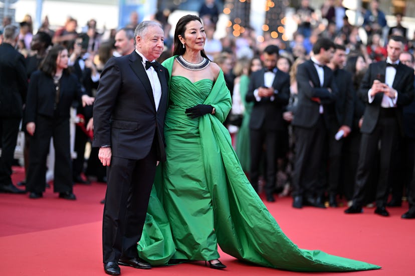 CANNES, FRANCE - MAY 21: Jean Todt and Michelle Yeoh attend the "Firebrand (Le Jeu De La Reine)" red...