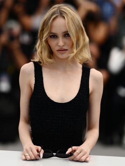 French-US actress Lily-Rose Depp poses during a photocall for the film "The Idol" at the 76th editio...