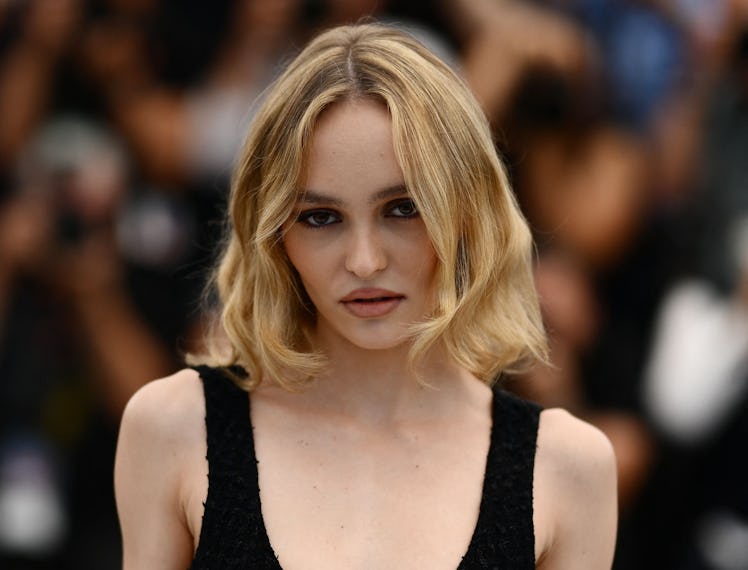 French-US actress Lily-Rose Depp poses during a photocall for the film "The Idol" at the 76th editio...