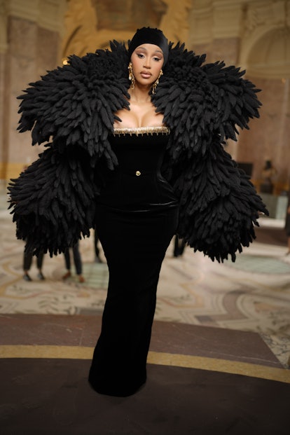 Cardi B at the Schiaparelli Fall 2023 Couture Collection Runway Show.