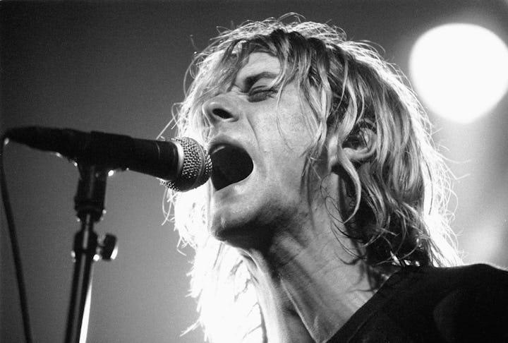 AMSTERDAM, NETHERLANDS - NOVEMBER 25: Kurt Cobain from Nirvana performs live on stage at Paradiso in...