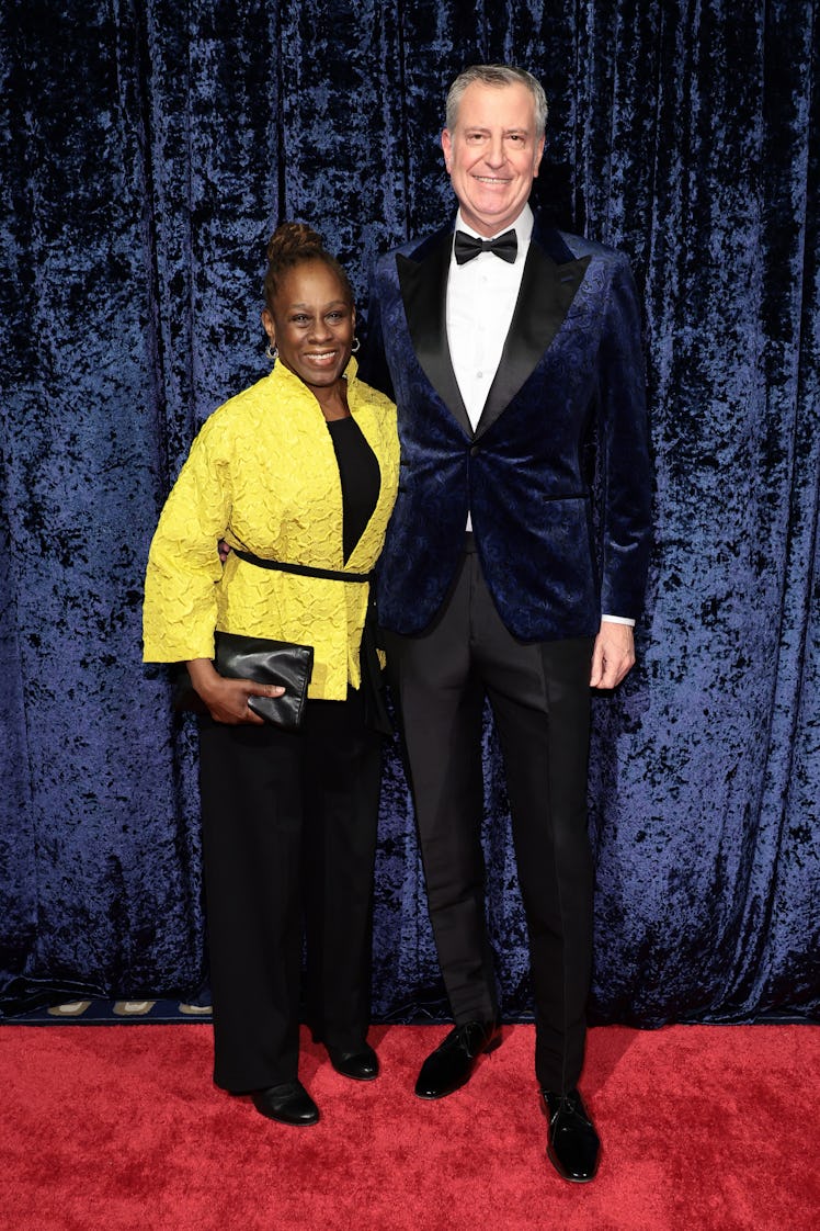 Chirlane McCray and Bill de Blasio attends the Clive Davis 90th Birthday Celebration at Casa Ciprian...