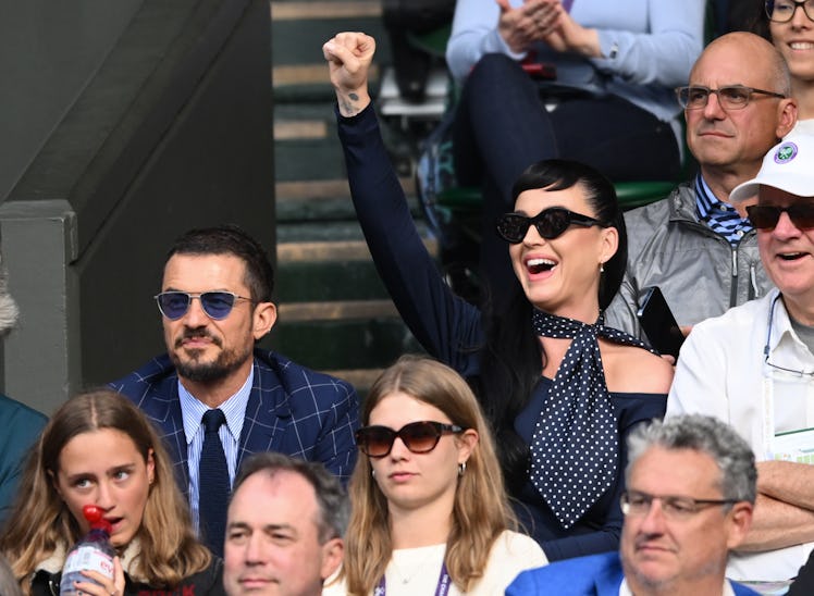 Orlando Bloom and Katy Perry attend day three of the Wimbledon Tennis Championships