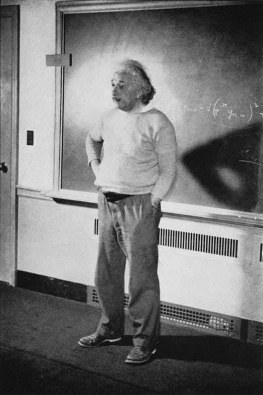 Albert Einstein, German-Swiss-American mathematician and physicist, 1940. Einstein (1879-1955) in hi...