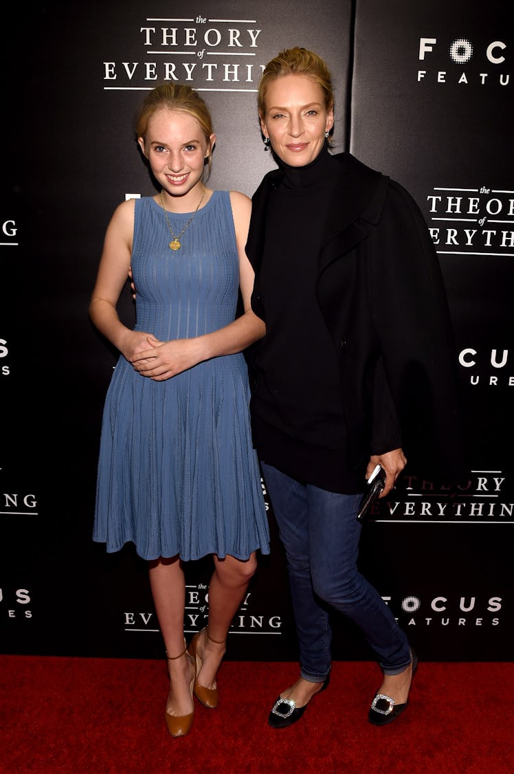 Maya Thurman-Hawke (L) and actress Uma Thurman attend "The Theory Of Everything" New York Premiere