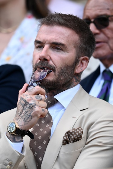 David Beckham attends day three of the Wimbledon Tennis Championships