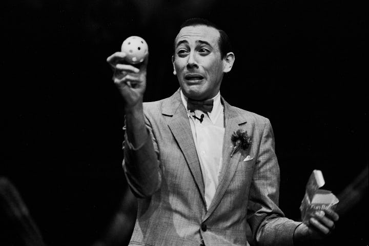 Pee Wee Herman performing at the Park West Inn in Chicago, Illinois, October 26, 1983. (Photo by Pau...