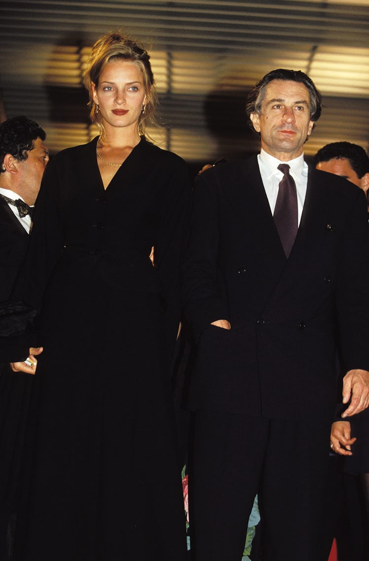 Robert de Nitro et Uma Thurman "Mad dog & glory"In Cannes, France on May 15, 1993 - Uma Thurman & Ro...