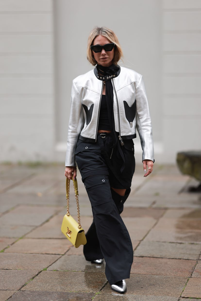 COPENHAGEN, DENMARK - AUGUST 09: Karin Teigl seen wearing Louis Vuitton black sunglasses, Louis Vuit...