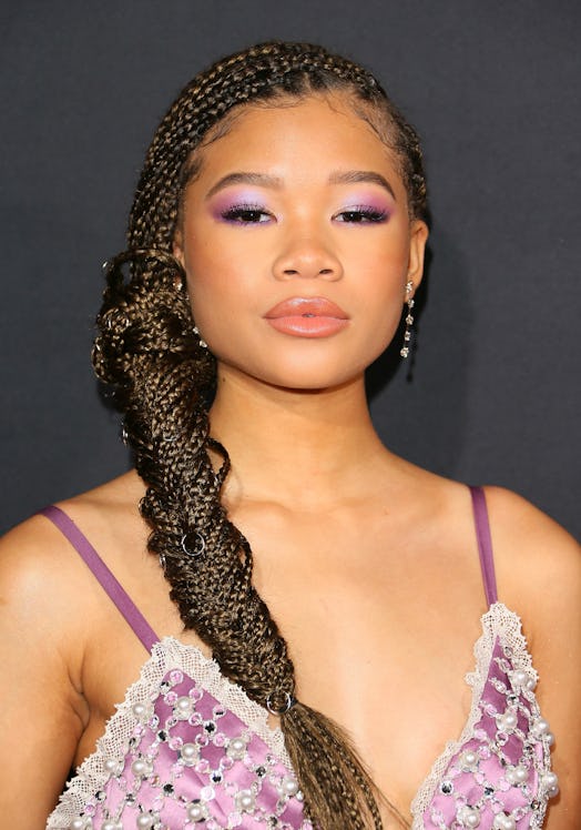 Storm Reid box braids with silver rings 2020