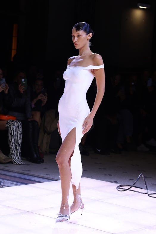 Bella Hadid walks the runway during the Coperni Womenswear Spring/Summer 2023 show as part of Paris ...
