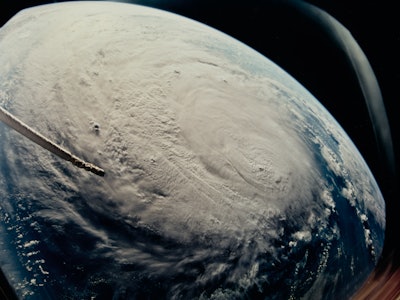 View of Hurricane Marilyn, centered over the Caribbean Sea, during Space Shuttle Endeavour mission S...