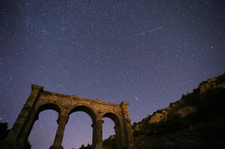 ANTALYA, TURKIYE - AUGUST 12: Perseid meteor shower is observed at Ariassos Ancient City in Dosemeal...