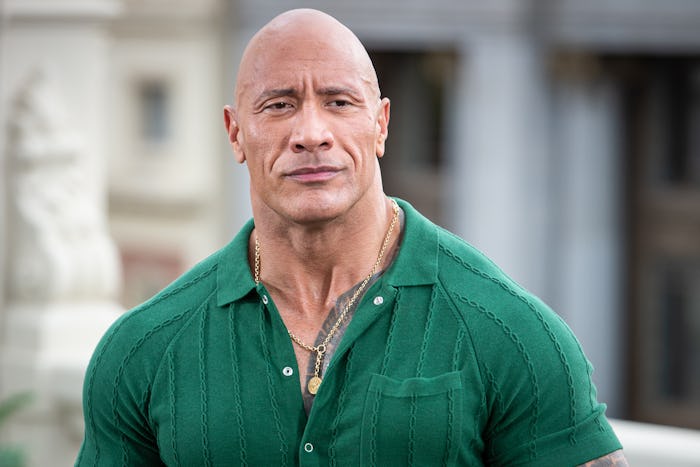 MADRID, SPAIN - OCTOBER 19: US actor Dwayne Johnson attends the "Black Adam" photocall at NH Collect...