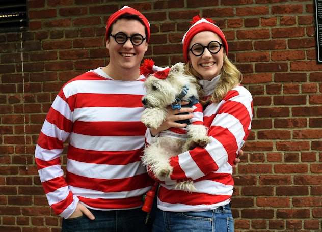 Contestants and dog dressed as "Where's Waldo" take part in the 25th Annual Tompkins Square Hallowee...