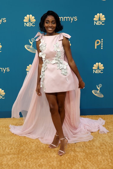 Ayo Edebiri attends the 74th Primetime Emmys at Microsoft Theater on September 12, 2022 in Los Angel...